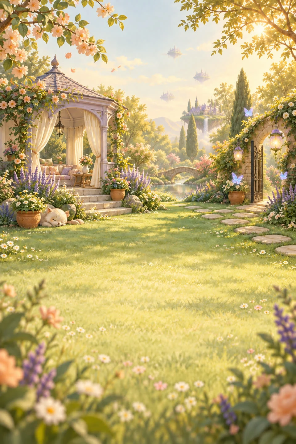 A sunlit garden from the Posture Panther app